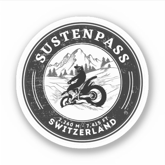 Susten Pass - Motorradtour in den Schweizer Alpen Aufkleber (Vorderseite)