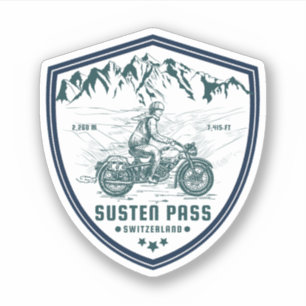 Susten Pass - Motorradtour in den Schweizer Alpen Aufkleber