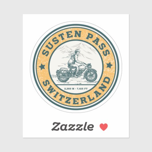 Susten Pass - Motorradtour in den Schweizer Alpen Aufkleber (Blatt)