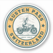 Susten Pass - Motorradtour in den Schweizer Alpen Aufkleber (Vorderseite)