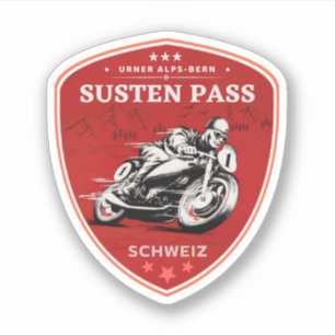 Susten Pass - Motorradtour in den Schweizer Alpen Aufkleber