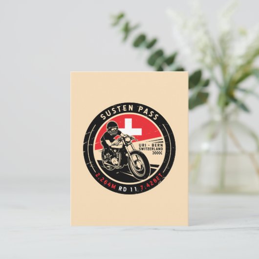 Susten Pass | Schweiz | Motorrad Postkarte (Stehend Vorderseite)