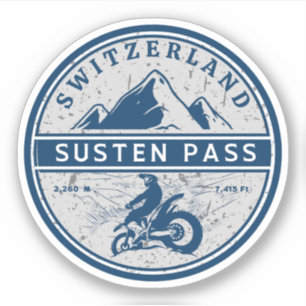 Susten Pass Schweizer Alpen Motorradtour Aufkleber