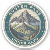 Susten Pass, Swiss Alpenstraße Aufkleber (Vorderseite)