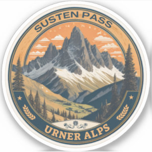 Sustenpass, Schweizer Alpenstraße Aufkleber