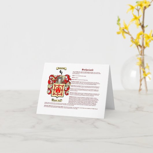 Sutherland (Bedeutung) Karte (Gelbe Blume)