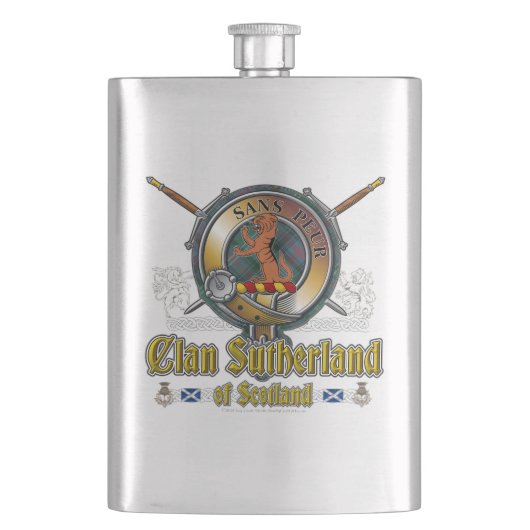 Sutherland Clan Abzeichen Flachmann (Vorderseite)