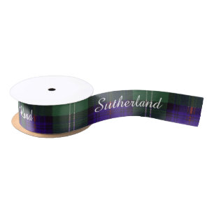 Sutherland-Clan karierter schottischer Tartan Satinband