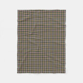 Sutherland Clan Tan und Black Ancient Tartan Fleecedecke (Vorderseite)