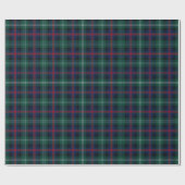 Sutherland Clan Tartan Green und Blue Kariert Geschenkpapier (Flach)