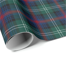 Sutherland Clan Tartan Green und Blue Kariert Geschenkpapier
