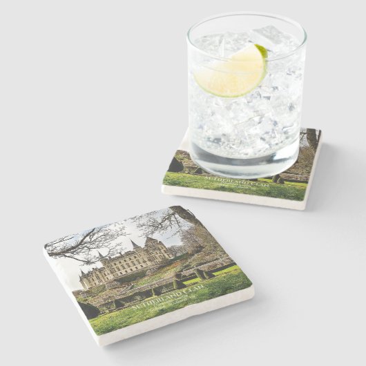 Sutherland Clan's Dunrobin Castle Scotland Steinuntersetzer (Seitenansicht)