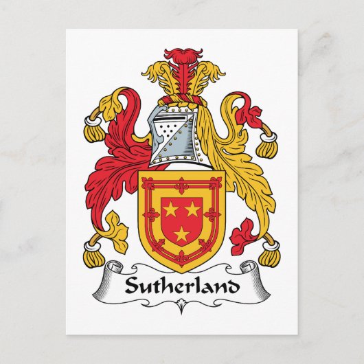 Sutherland-Familienwappen Postkarte (Vorderseite)