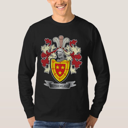 Sutherland-Familienwappen-Wappen T-Shirt (Vorderseite)