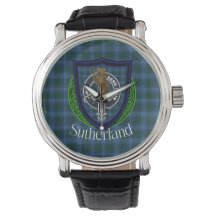 Sutherland-Schottischer-Clan-Tartan & -Wappen