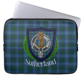 Sutherland Scottish Clan Tartan and Crest  Laptopschutzhülle