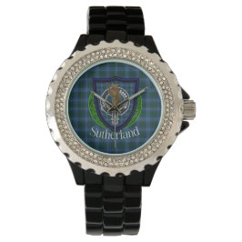Sutherland Scottish Clan Tartan & Crest Armbanduhr