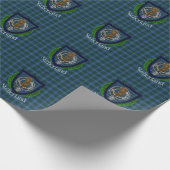 Sutherland Scottish Clan Tartan & Crest Geschenkpapier (Ecke)