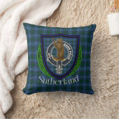Sutherland Scottish Clan Tartan & Crest Kissen (Decke)
