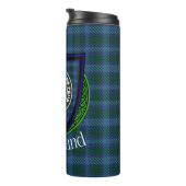 Sutherland Scottish Clan Tartan & Crest Thermosbecher (Nach rechts gedreht)