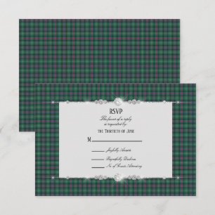 Sutherland Scottish Tartan RSVP Karte