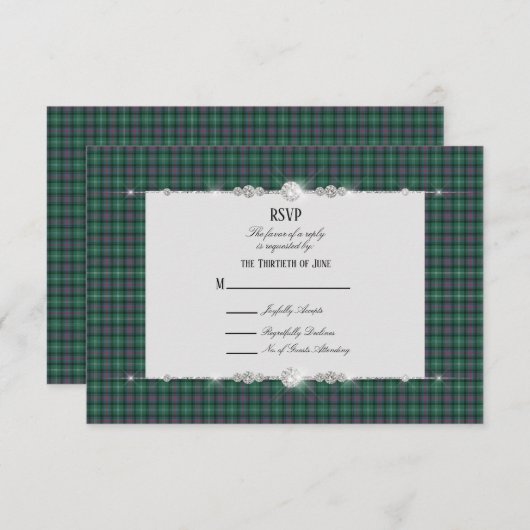 Sutherland Scottish Tartan UAWG RSVP Karte (Vorne/Hinten)