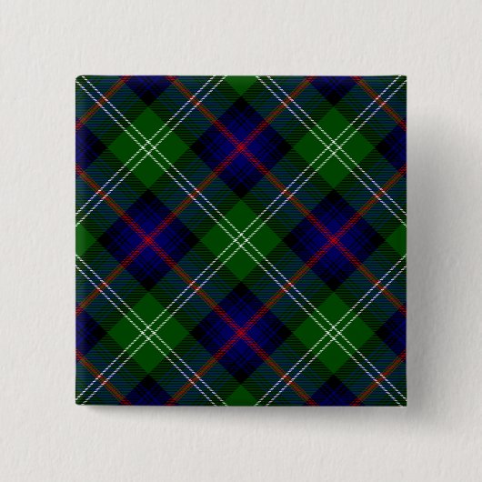 Sutherland Tartan Blau kariert Button (Vorderseite)