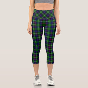 Sutherland Tartan Blau kariert Capri Leggings