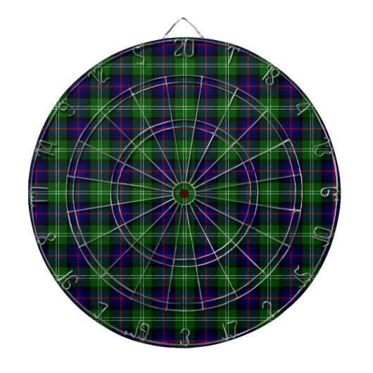 Sutherland Tartan Blau kariert Dartscheibe (vorne)