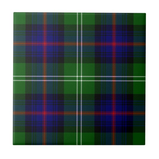 Sutherland Tartan Blau kariert Fliese (Vorderseite)