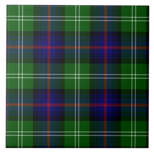 Sutherland Tartan Blau kariert Fliese (Vorderseite)