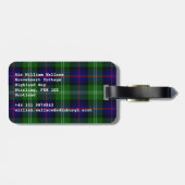 Sutherland Tartan Blau kariert Gepäckanhänger (Rückseite horizontal)