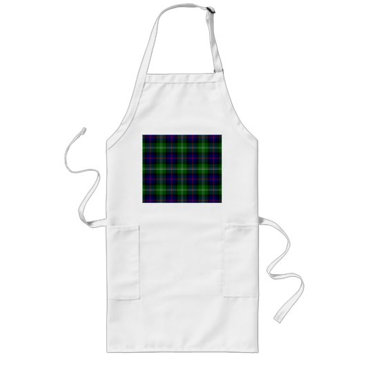 Sutherland Tartan Blau kariert Lange Schürze (Vorne)