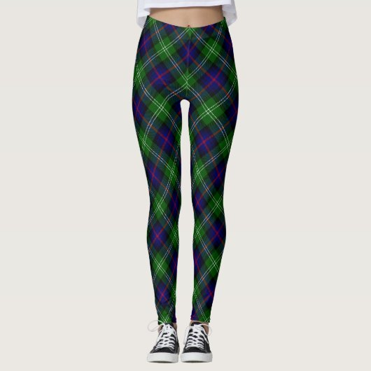 Sutherland Tartan Blau kariert Leggings (Vorderseite)