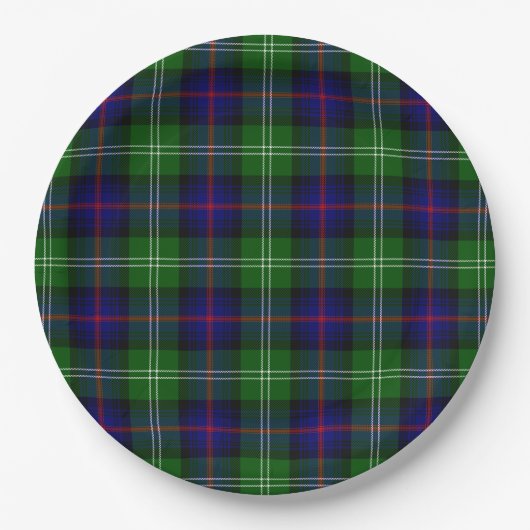 Sutherland Tartan Blau kariert Pappteller (Vorderseite)