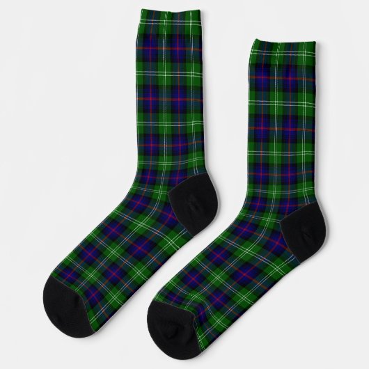 Sutherland Tartan Blau kariert Socken (Linkes Detail)