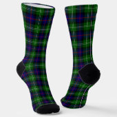 Sutherland Tartan Blau kariert Socken (Gewinkelt)