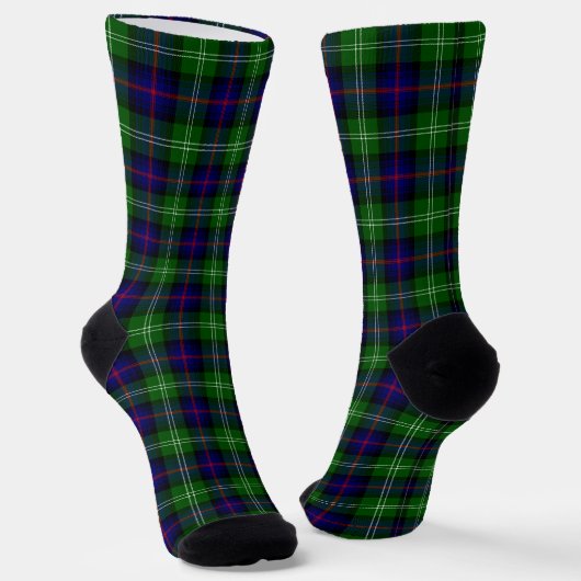 Sutherland Tartan Blau kariert Socken (Gewinkelt)