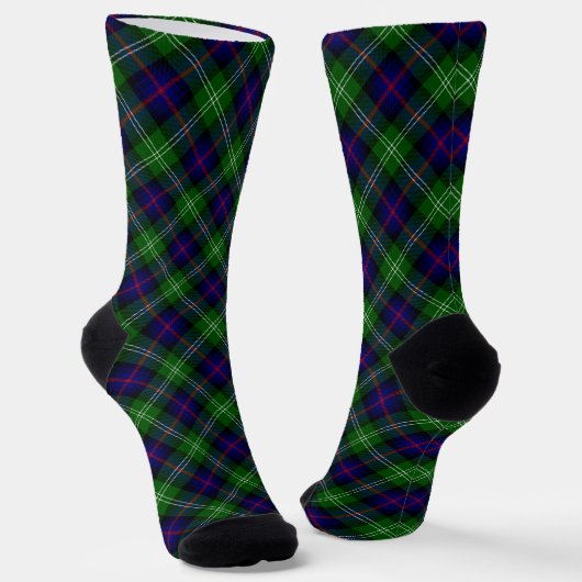 Sutherland Tartan Blau kariert Socken (Gewinkelt)