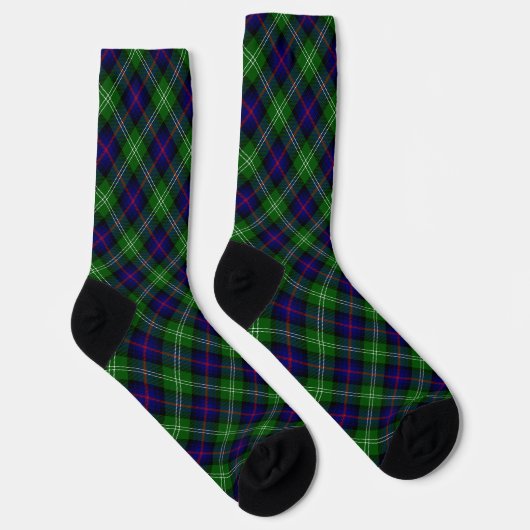 Sutherland Tartan Blau kariert Socken (Rechts)