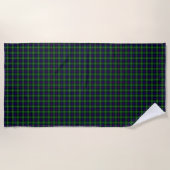 Sutherland Tartan Blau kariert Strandtuch (Vorderseite)