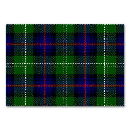 Sutherland Tartan Blau kariert Tischnummer (Vorderseite)