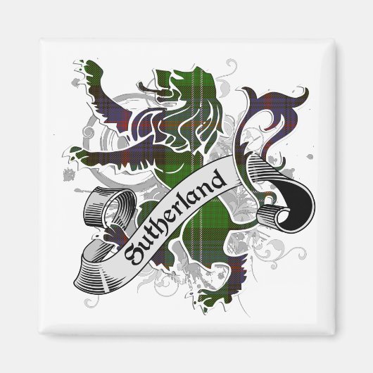 Sutherland Tartan Lion Magnet (Vorne)