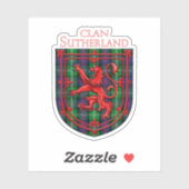 Sutherland Tartan Scottish Plaid Lion Rampant Aufkleber (Blatt)