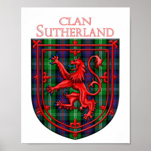Sutherland Tartan Scottish Plaid Löwe Rampant Poster