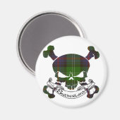 Sutherland Tartan Skull Magnet (Vorderseite/Rückseite)
