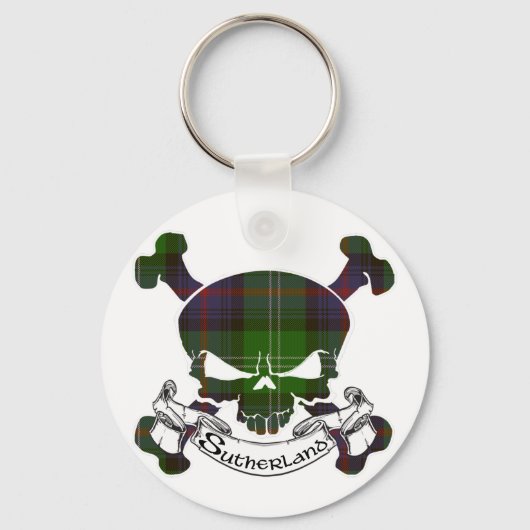 Sutherland Tartan Skull Schlüsselanhänger (Vorderseite)