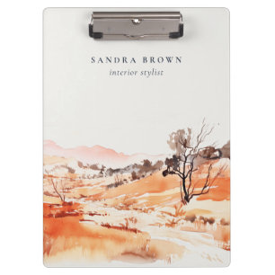 Sutle Blush Orange Aquarell-Waldberg Klemmbrett