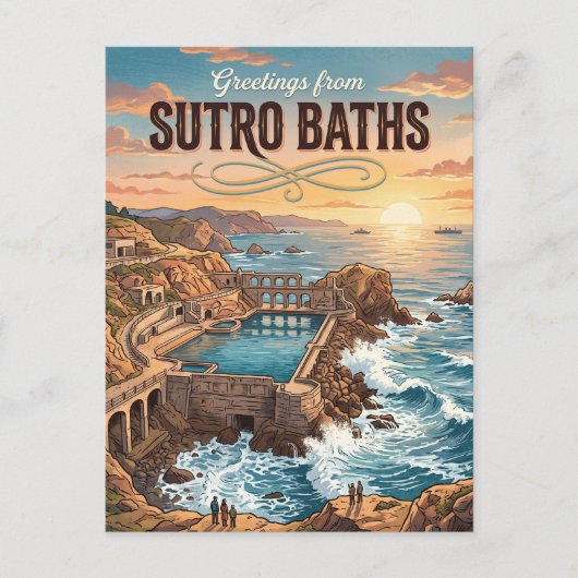 Sutro Baths Kalifornien Postkarte (Vorderseite)