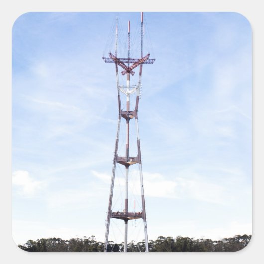 Sutro Tower Quadratischer Aufkleber (Vorderseite)